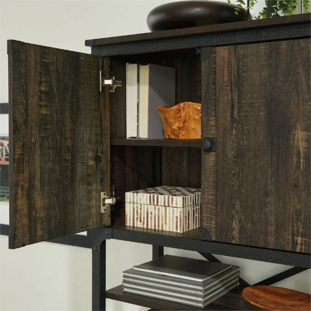Engineered Wood Library Hutch in Carbon Oak Finish L1213