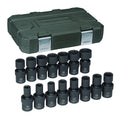 15 Piece 1/2" Drive 6-Point Metric Universal Impact Socket Set V533