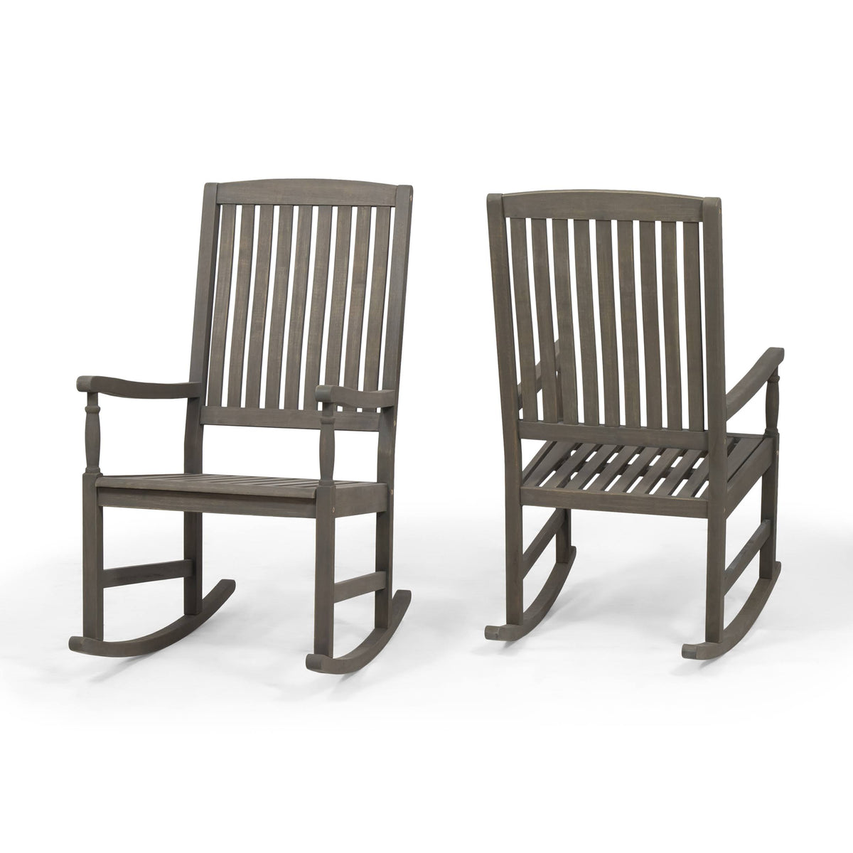 Acacia Wood Rocking Chairs Set of 2 Gray G787758