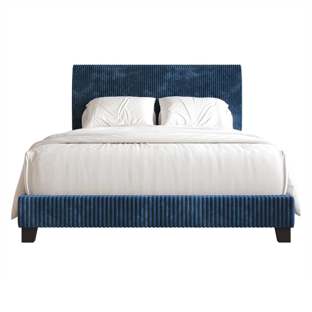 Black Velvet Upholstered Full Bed W7338