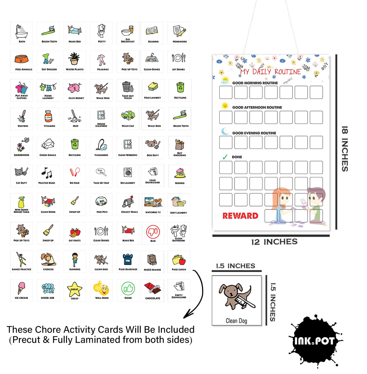 Kids Daily Responsibility Checklist Chore Chart W92478