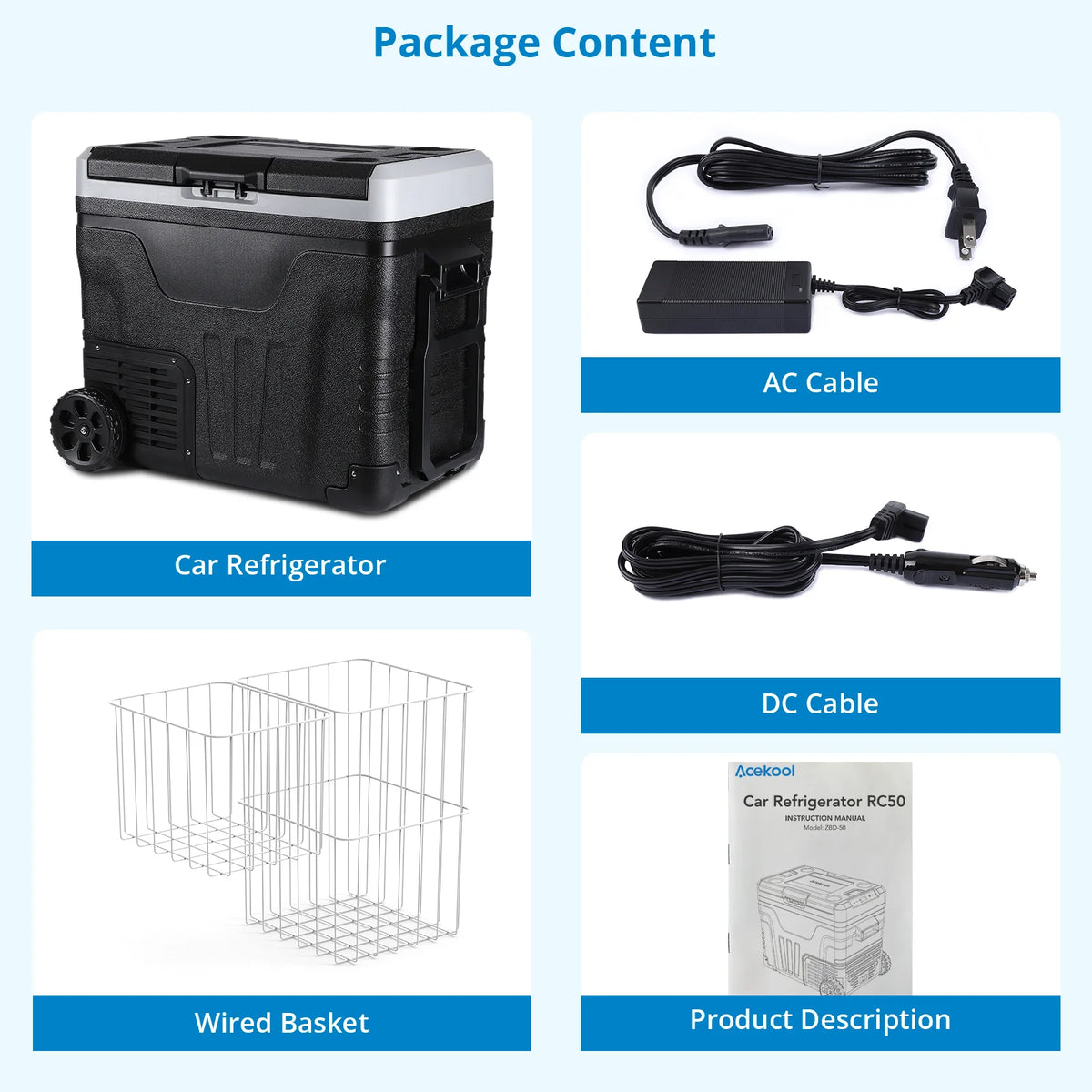 12V 53 Quarts Portable Car Refrigerator O2746
