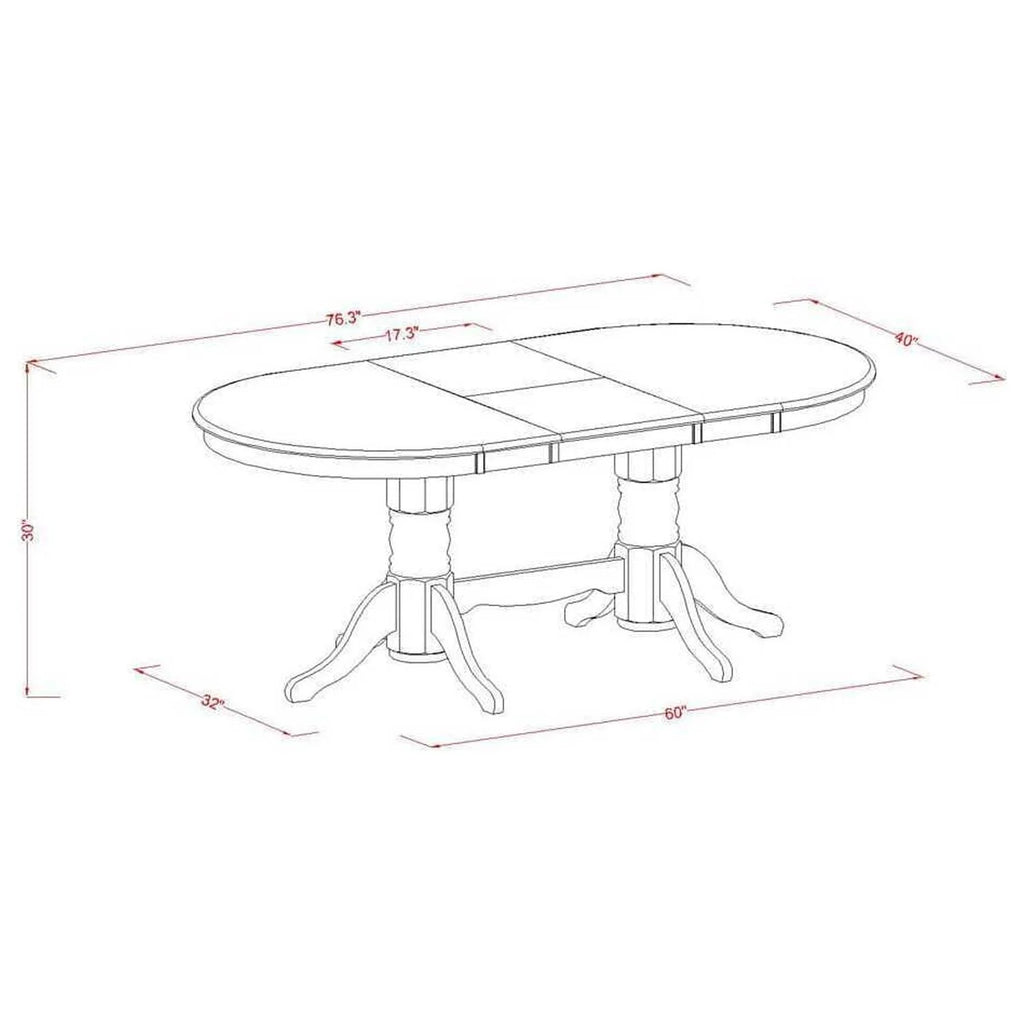 5 Piece Oval Dining Room Set with 4 Chairs Oak C326