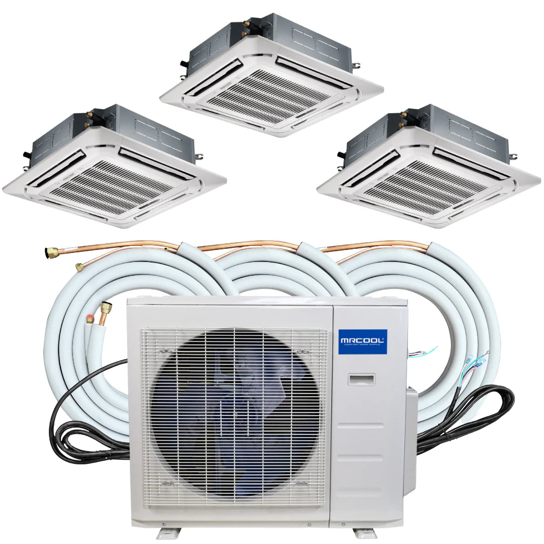 36,000 BTU 3 Zone Ductless Ceiling Cassette Air Conditioner And Heat Pump R4596