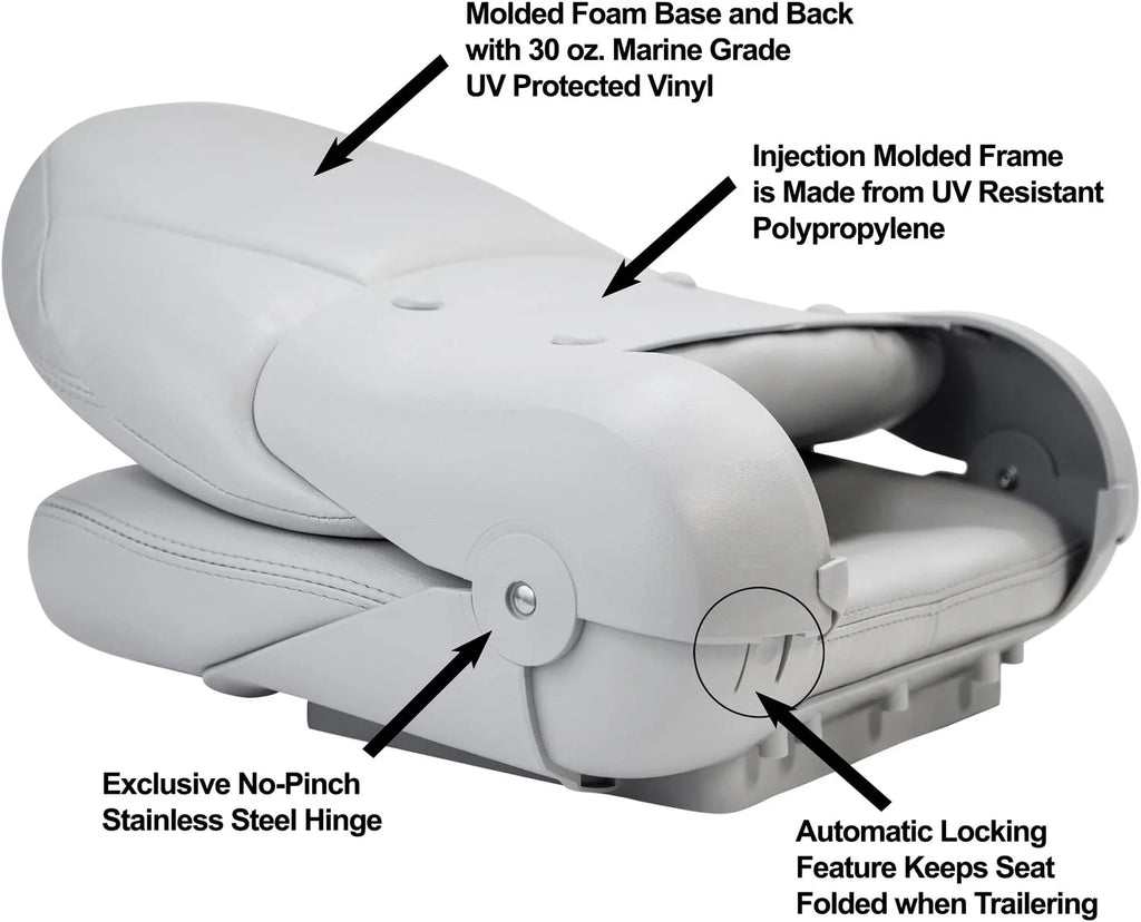 White & Blue High Back Marine Seat A8914