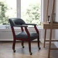 Navy Vinyl Conference Chair with Casters N139813