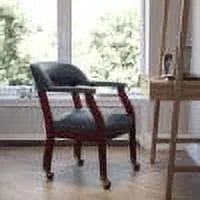 Navy Vinyl Conference Chair with Casters N139813