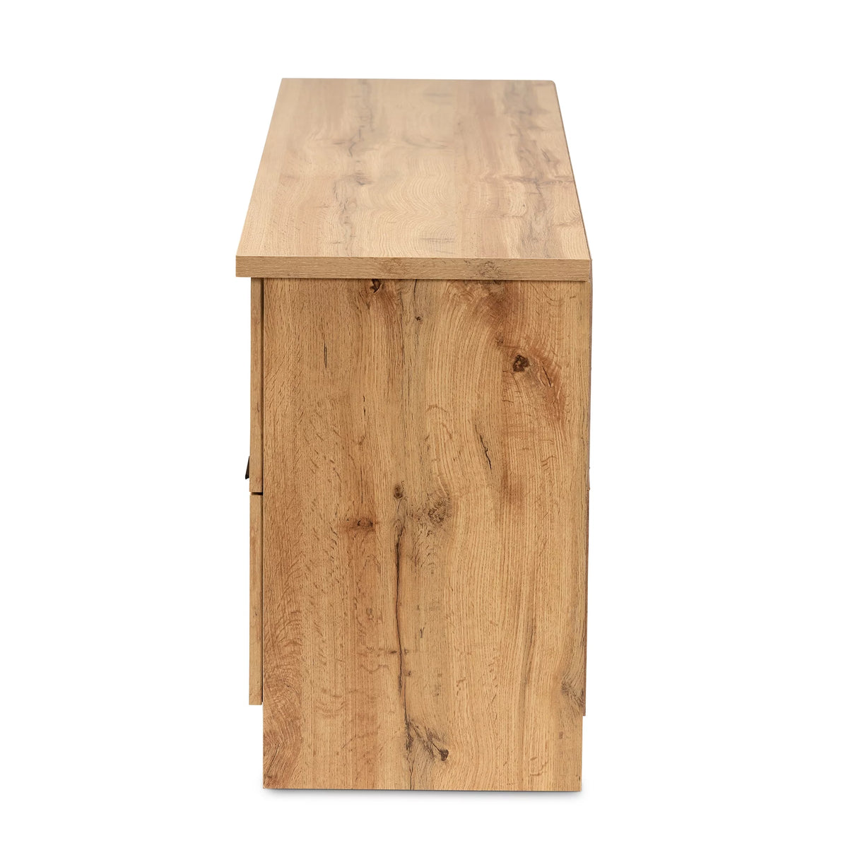 Oak Brown Finished Wood 2-Drawer TV Stand C570