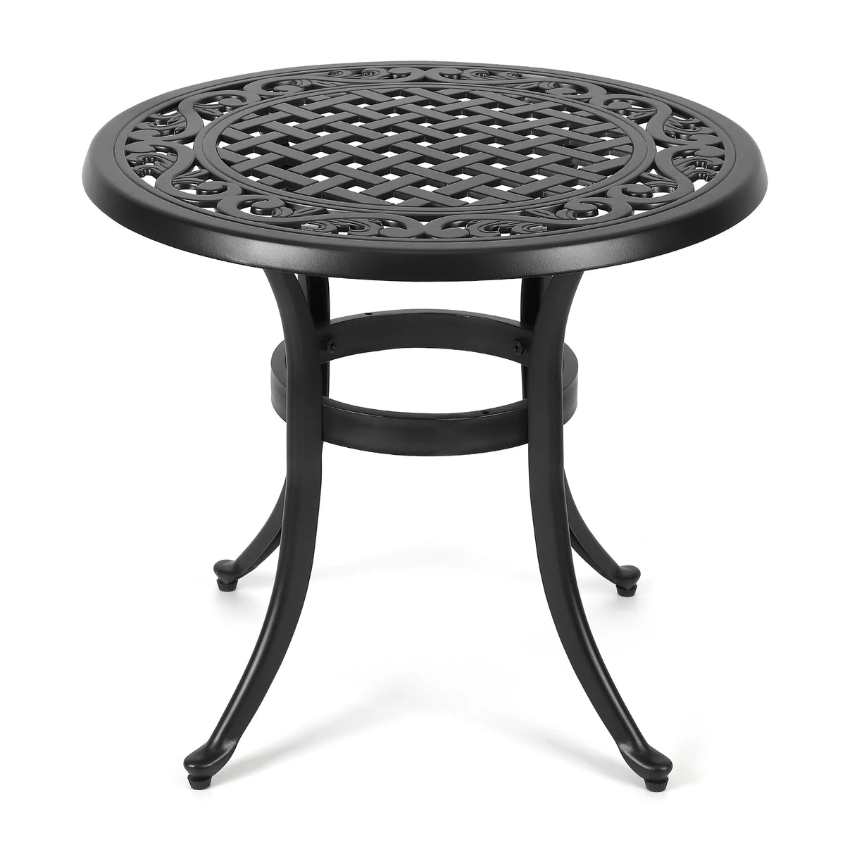 Cast Aluminum Round Bistro Table with Umbrella Hole O2451