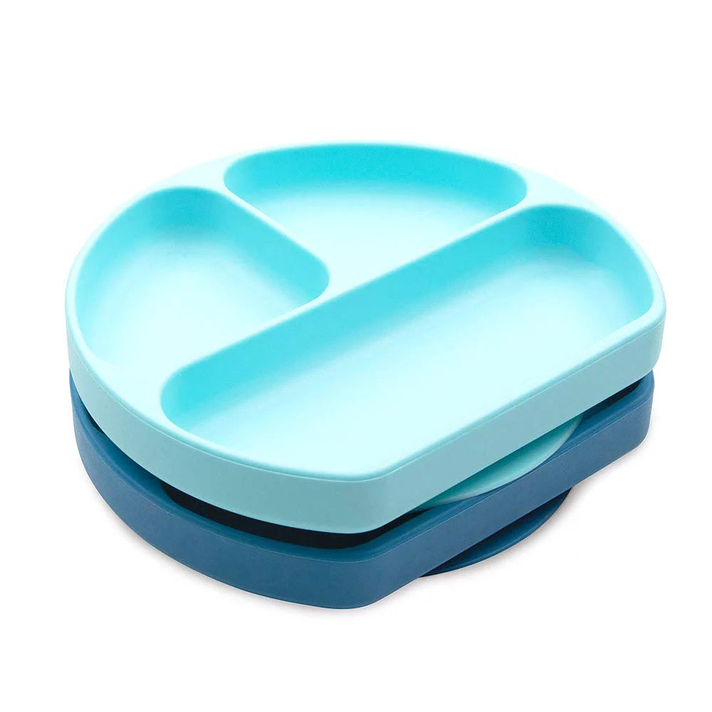 Silicone Suction Divided Baby Plate, BPA Free, 2pk Dark Blue/Blue U87113