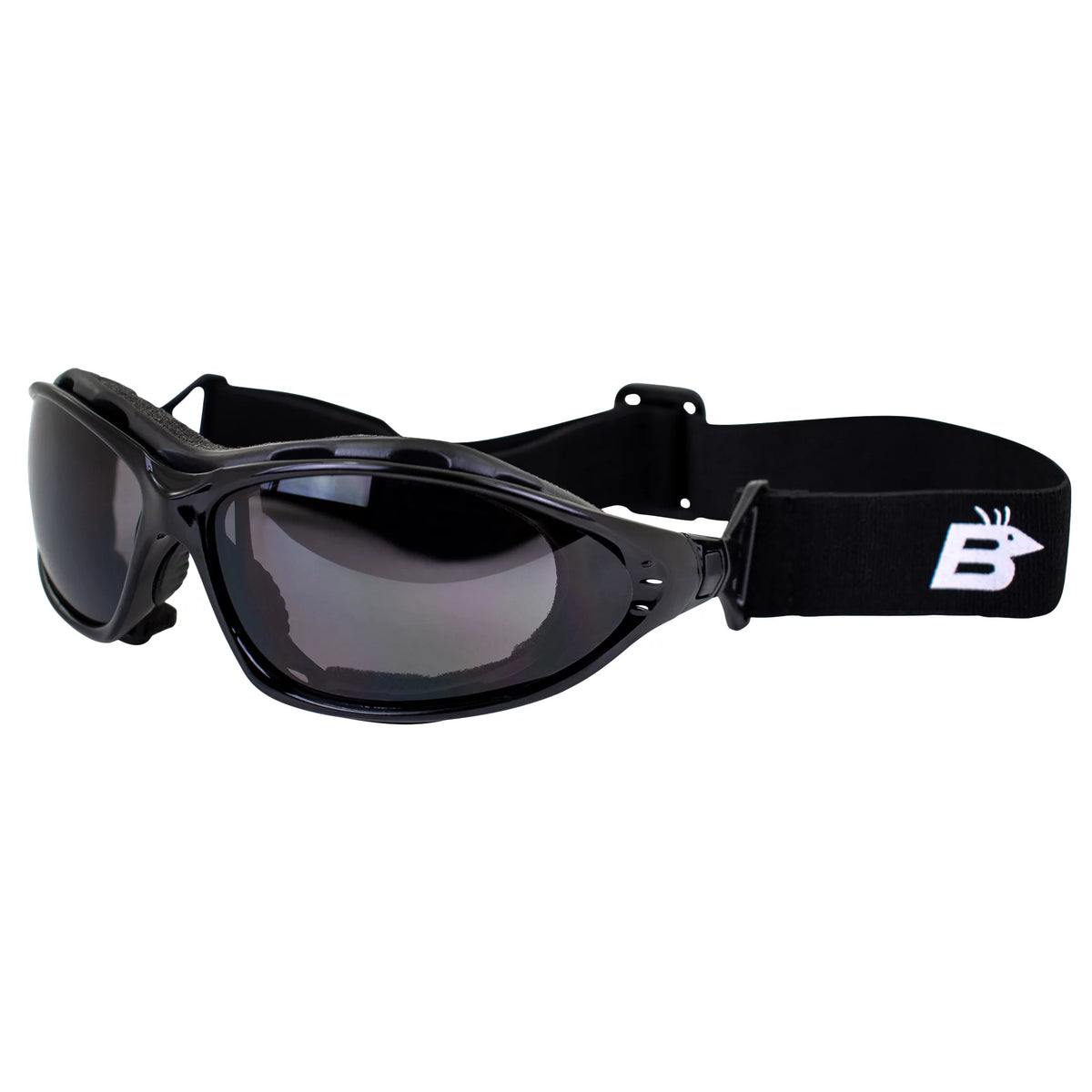 2 Pairs Padded Motorcycle Glasses Convertible to Goggles Shatterproof UV400 Black P4701