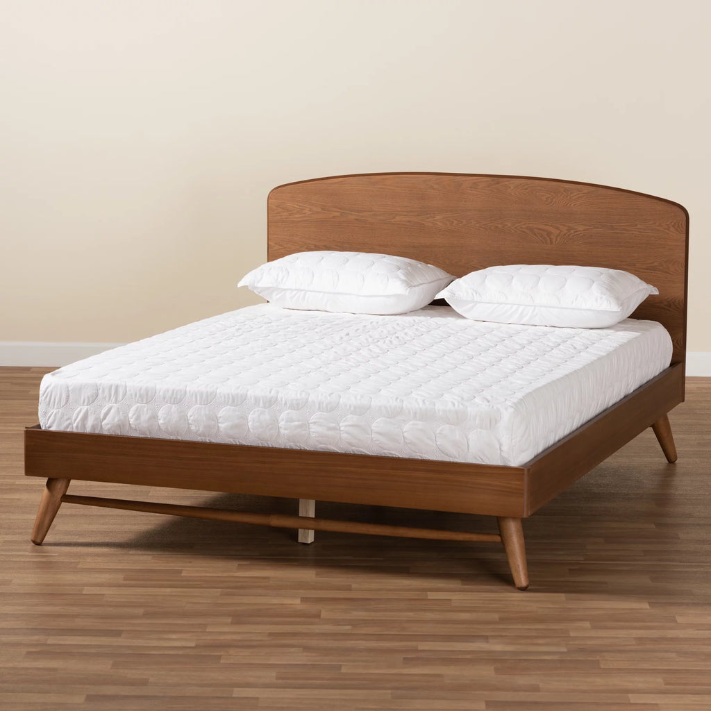 Walnut Brown Full Platform Bed D1588