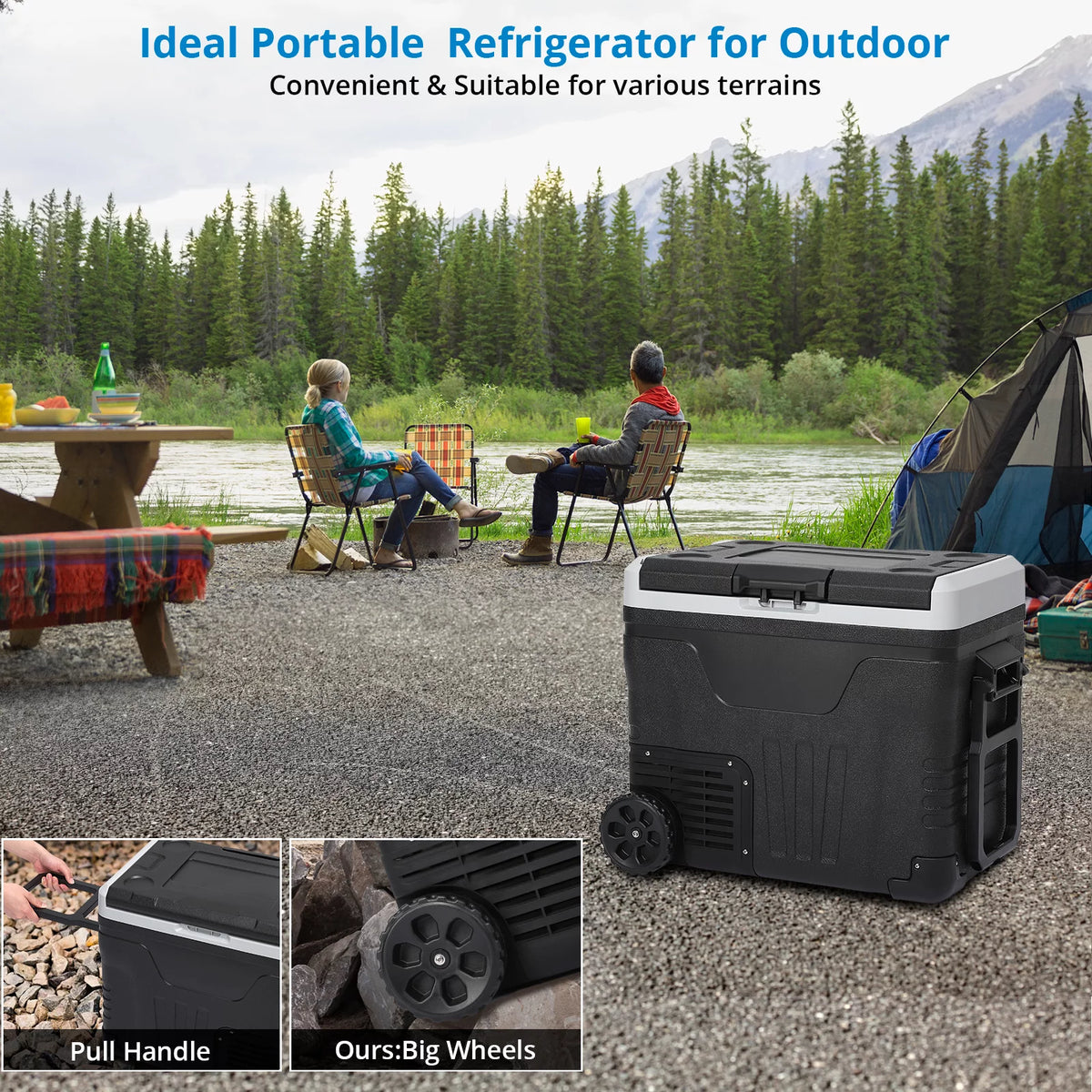 12V 53 Quarts Portable Car Refrigerator O2746