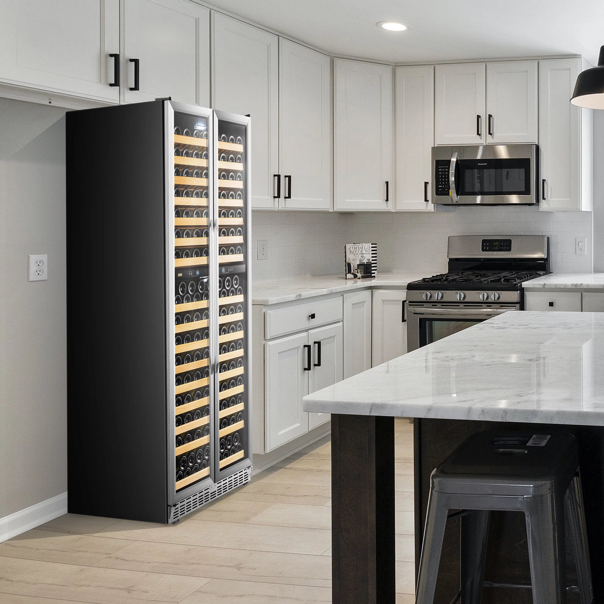 32 inch 287 Bottle Dual Zone Compressor Wine Refrigerator E280