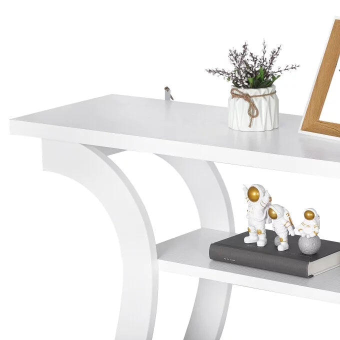 White 3 Tier Console Table T8481