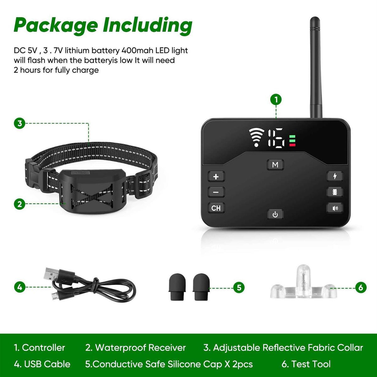 Wireless Dog Fence & Remote Training Collar W37892