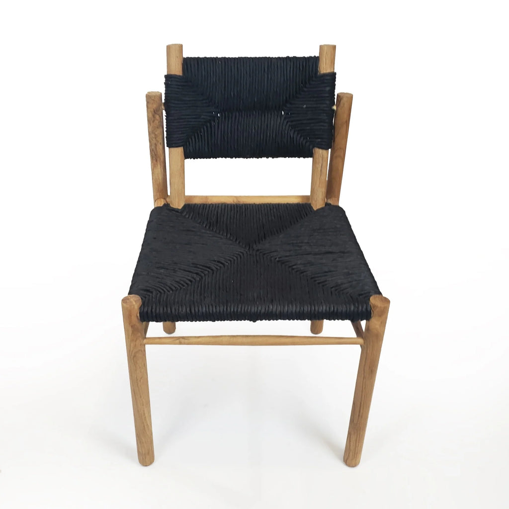 Black Teak Wood Accent Chair S18574