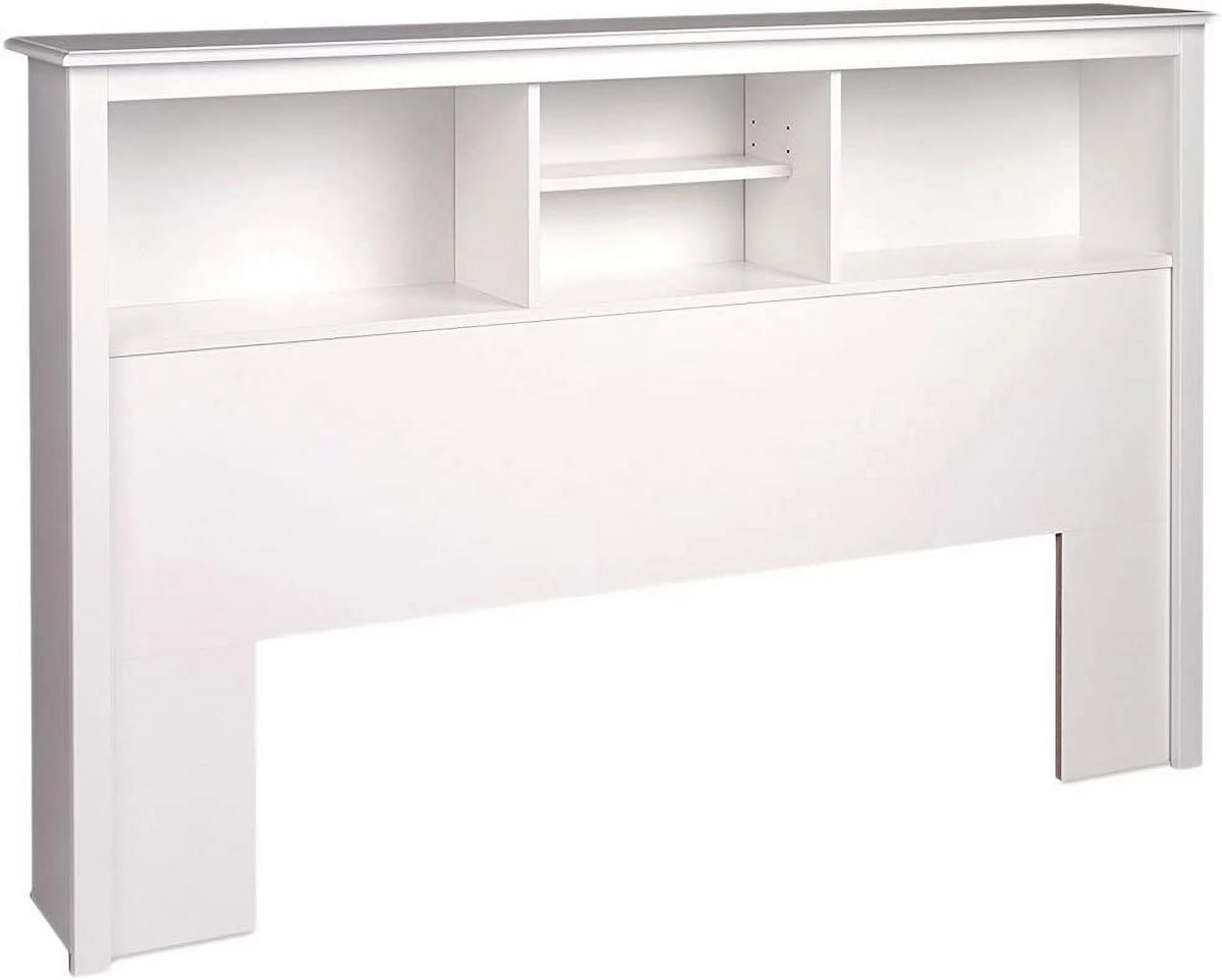 White Full/Queen Headboard with 3 Compartments T5516
