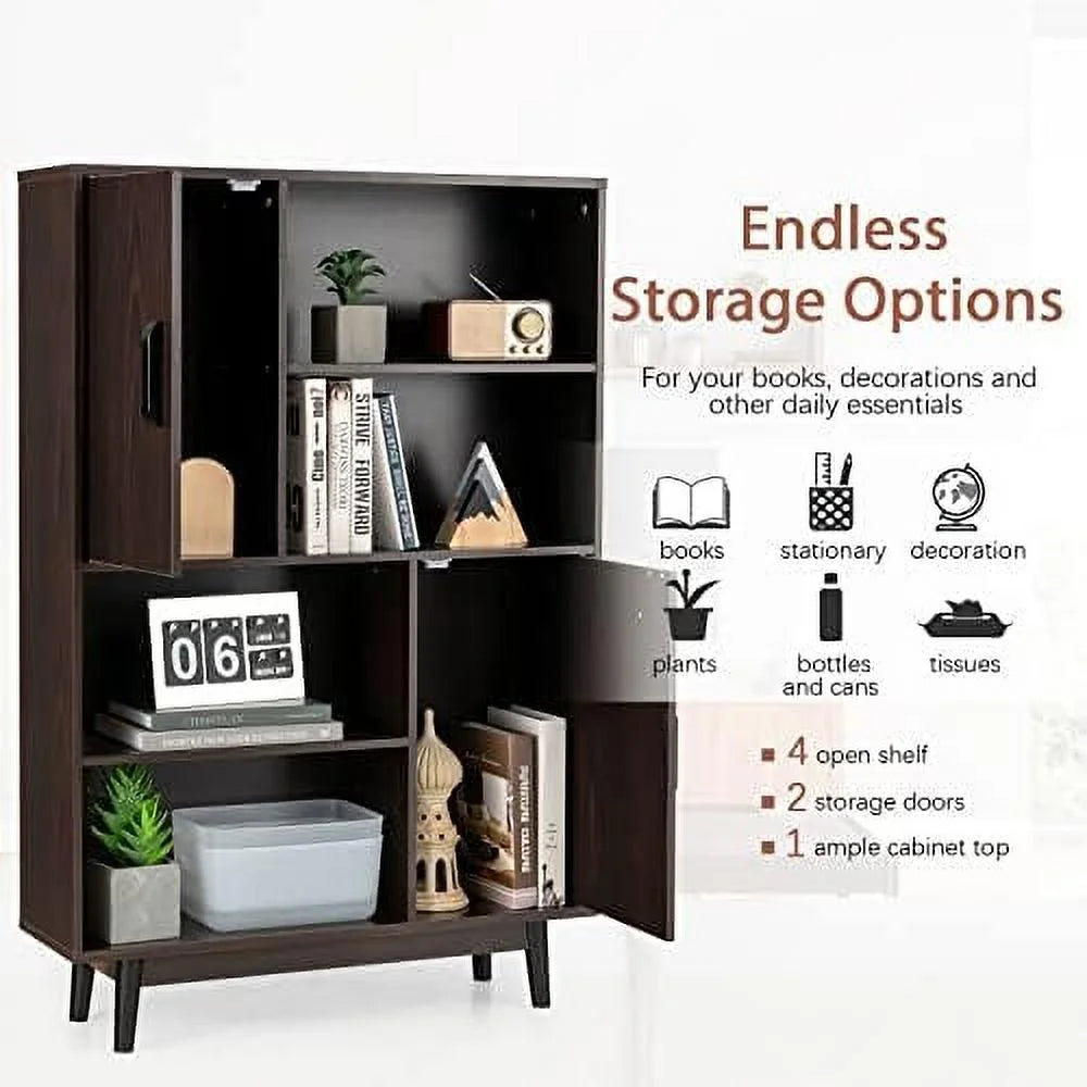 Cabinet with Legs 4-Tier Bookshelf Z193520