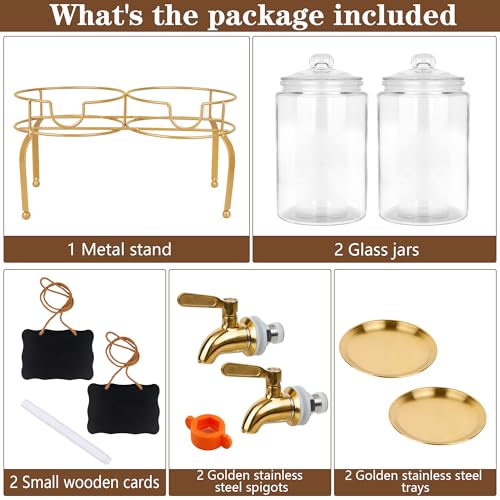 2 Pack 1 Gallon Beverage Dispenser with Stand W925652