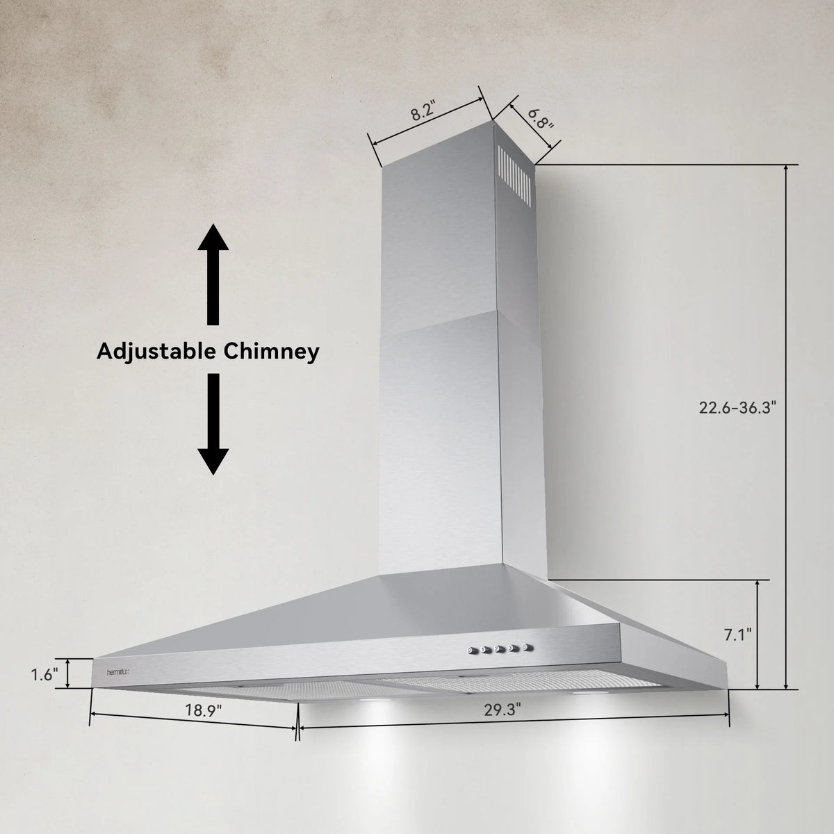 30 inch Stainless Steel Wall Mount Range Hood with Charcoal Filters C486471