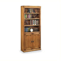 Brown Wood Bookcase with Lower Doors J7386