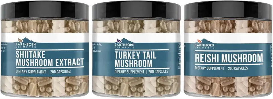 Turkey Tail Shiitake Reishi Mushroom 200 Capsules T209040