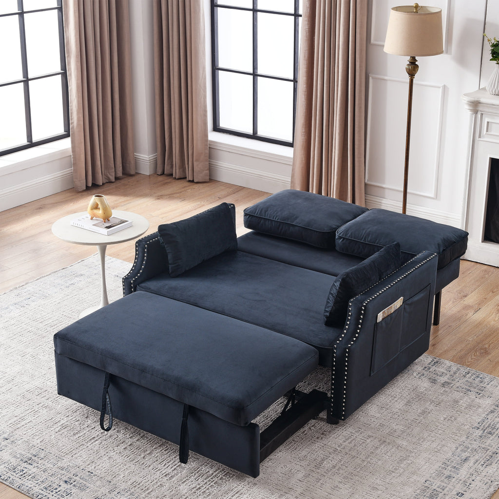 Velvet Recliner Bed with Pull-out Sleeper Sofa E966440