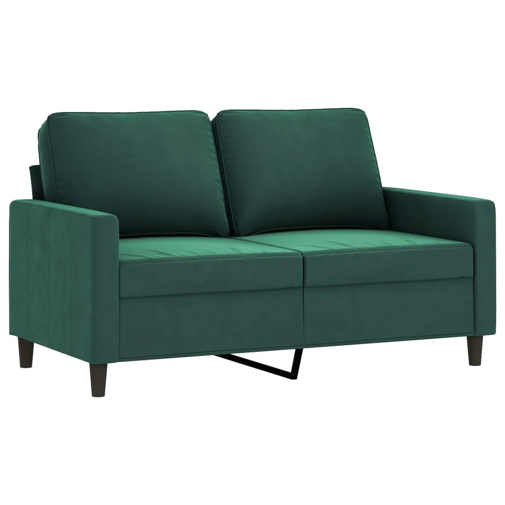 Dark Green Velvet 3 Piece Sofa Set with Cushions F54666