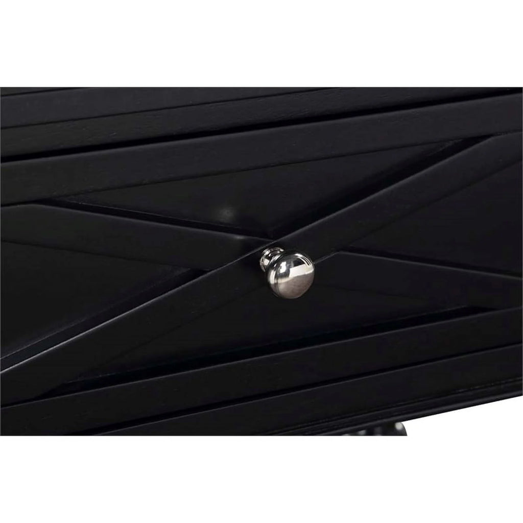Black 2 Drawer Wood Console Table P44145