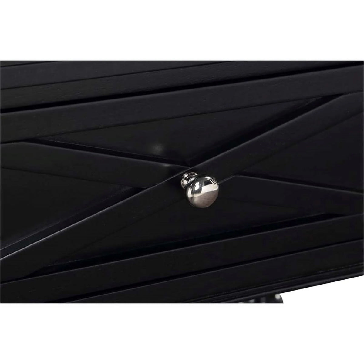 Black 2 Drawer Wood Console Table P44145