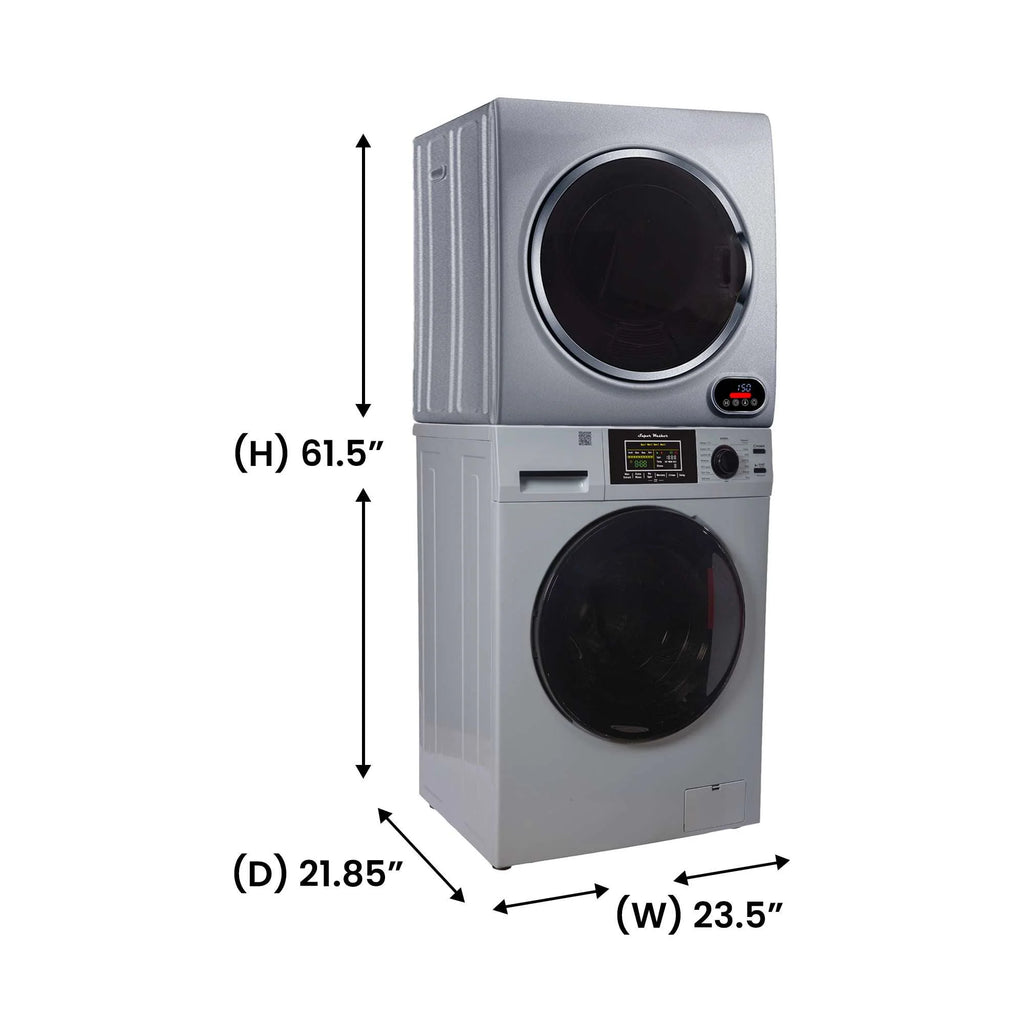 110V 1.6 cf Washer and 3.5 cf Vented Digital Dryer in Silver B465556