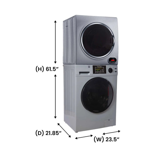 110V 1.6 cf Washer and 3.5 cf Vented Digital Dryer in Silver B465556