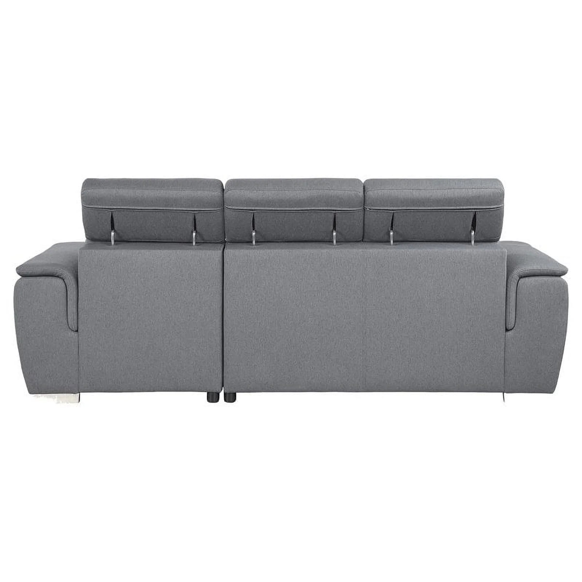 Gray 2-Piece Fabric Sectional with Pull-Out Bed N3457