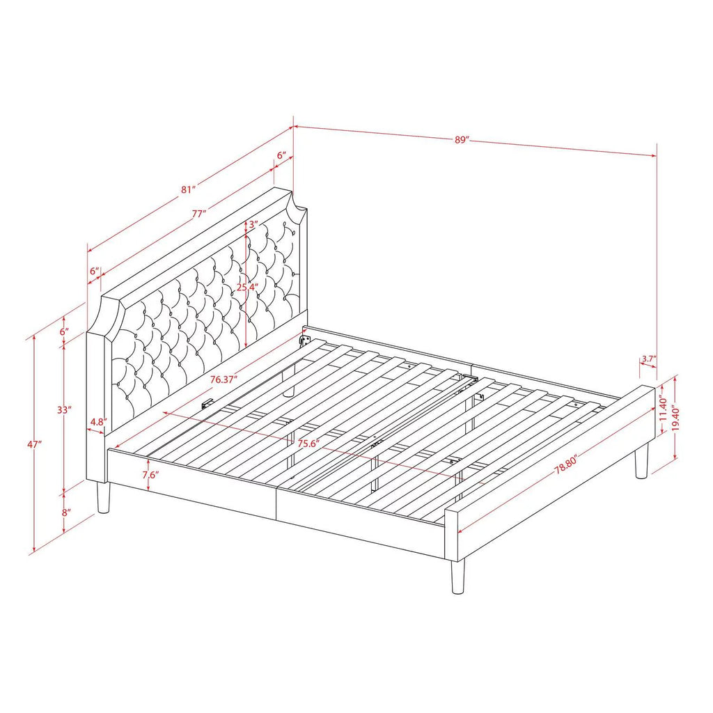 2-Piece Wood King Bedroom Set C525423