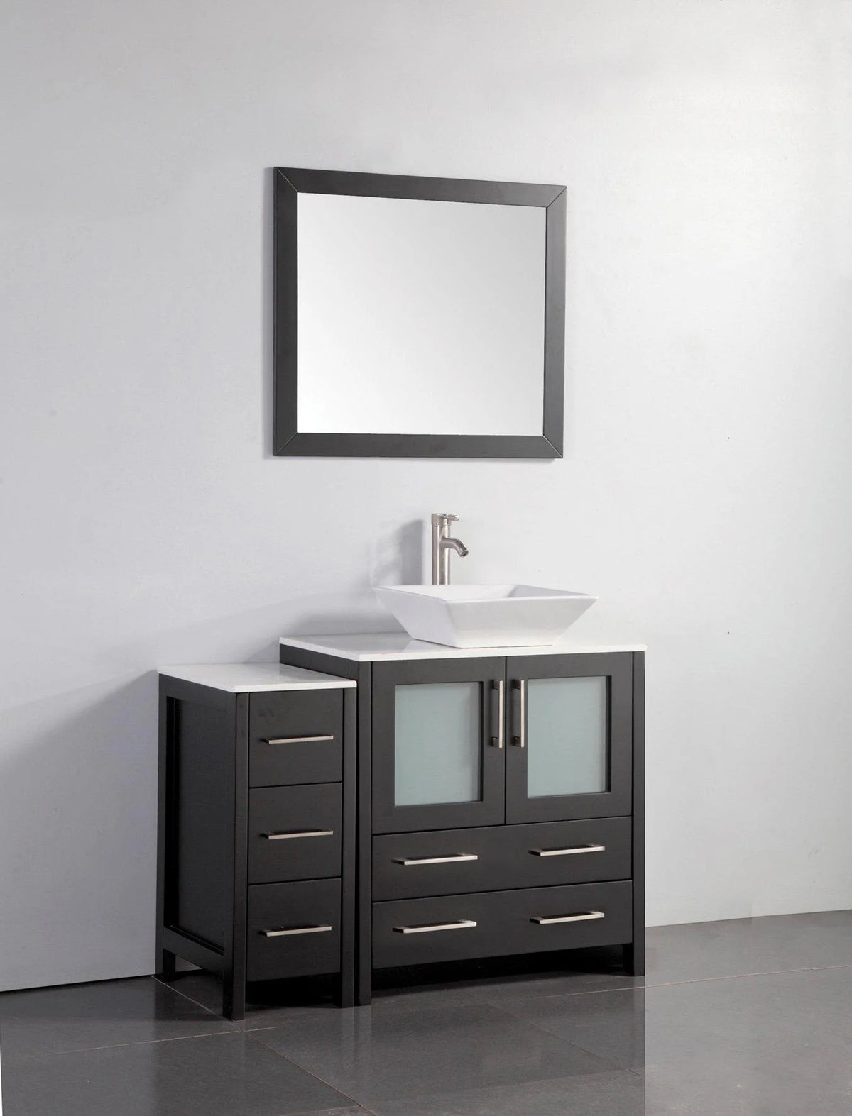 42 in. Single Sink Vanity Cabinet with Ceramic Vessel Sink & Mirror V1046