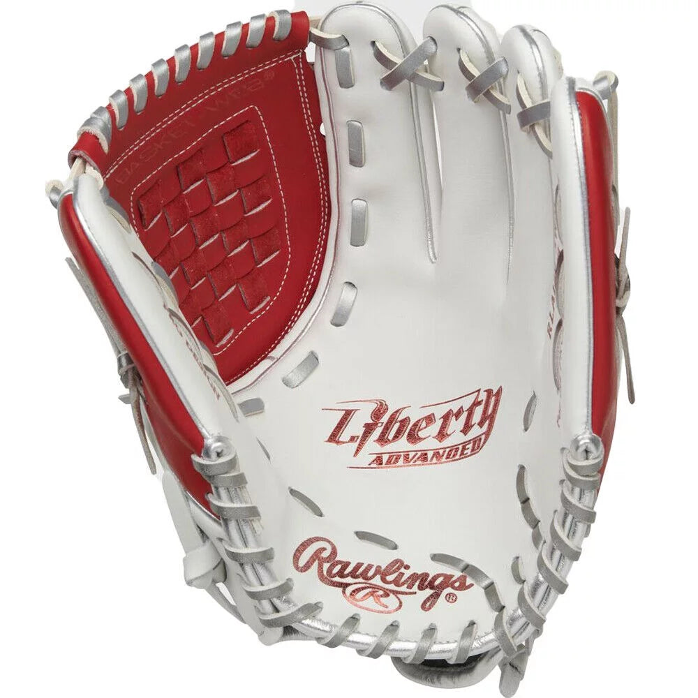 12" Fastpitch Glove White Scarlet I281800