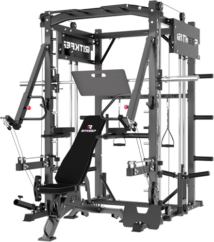 Smith Machine with Adjustable Weight Bench and Pulley System R2326