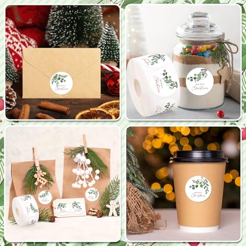 1000 Pcs Christmas Stickers Roll Self-Adhesive R10843
