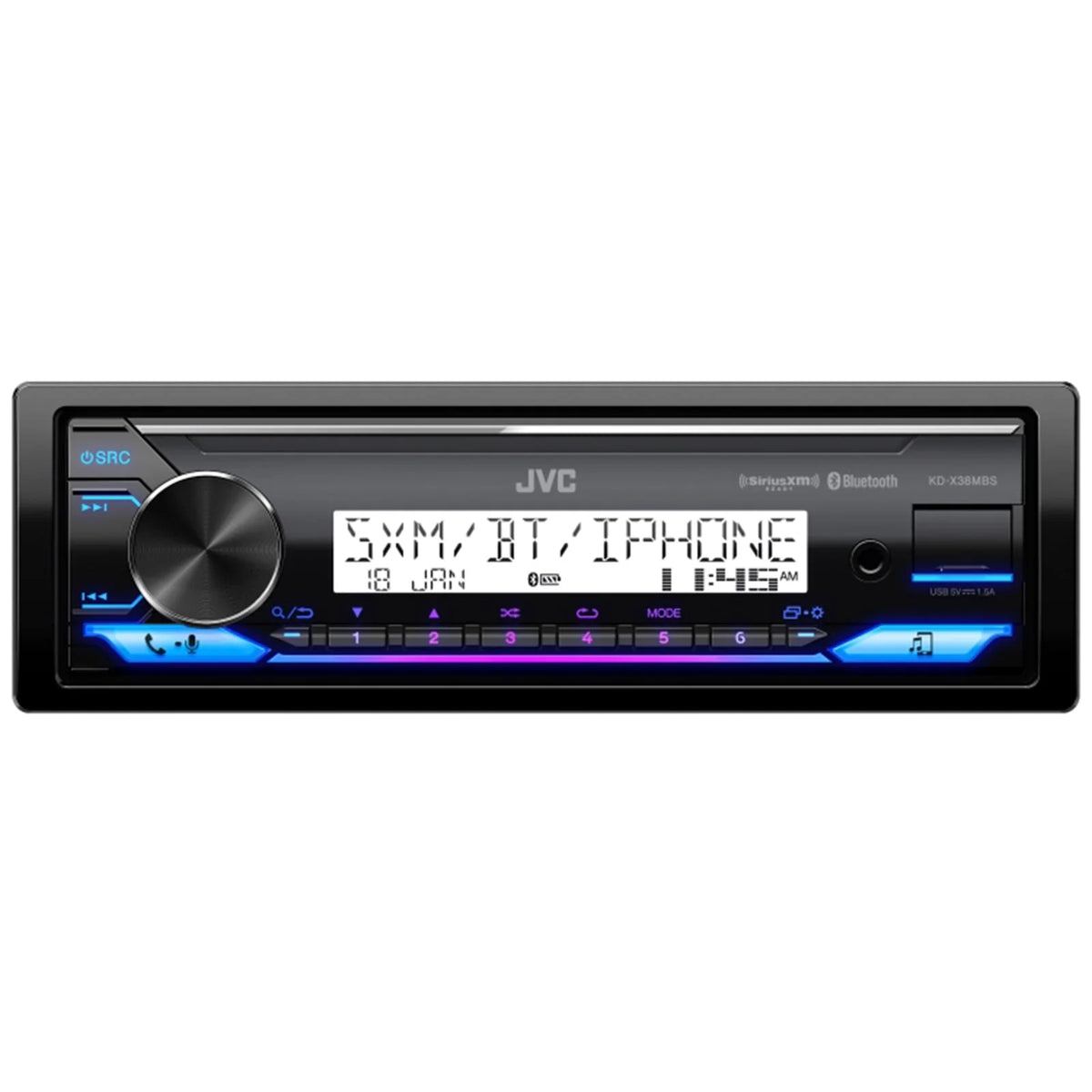 Single DIN Marine Bluetooth USB AUX AM/FM Radio Stereo Receiver B5649