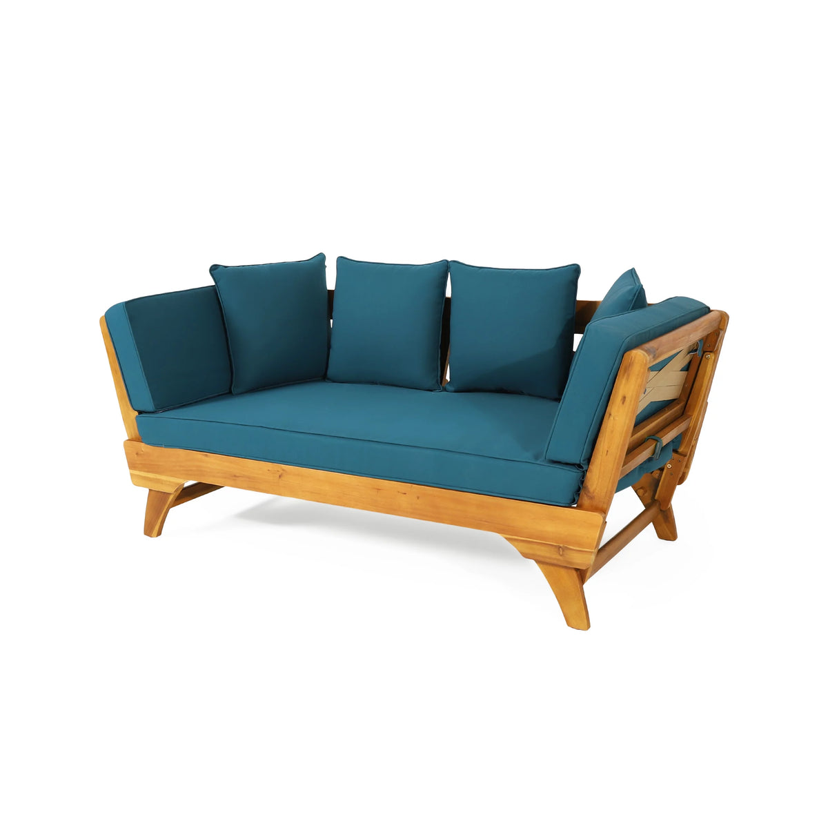 Acacia Wood and Rope Expandable Daybed with Cushions Y238