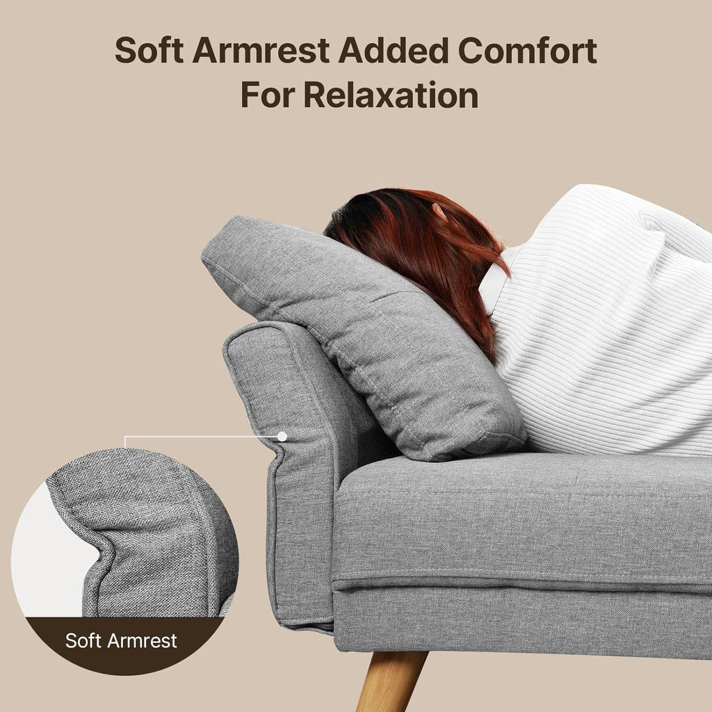 Gray 2-Seater Sofa with 3 Pillows L95336