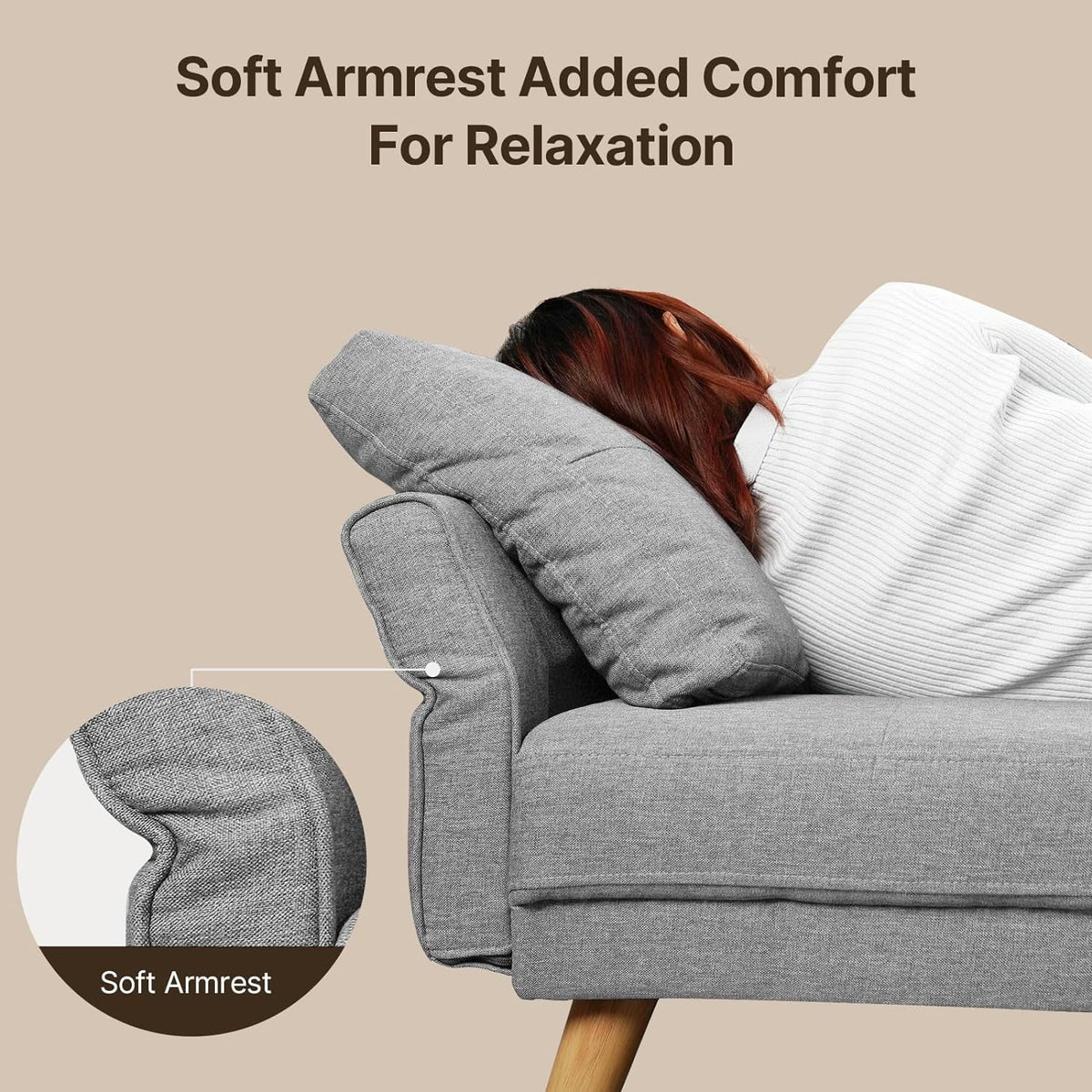 Gray 2-Seater Sofa with 3 Pillows L95336