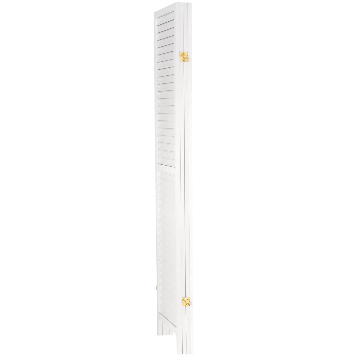 6 ft. Tall Wooden Louvered Room Divider White - 4 Panel C1333