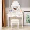 White 5 Drawer Dressing Table A9878