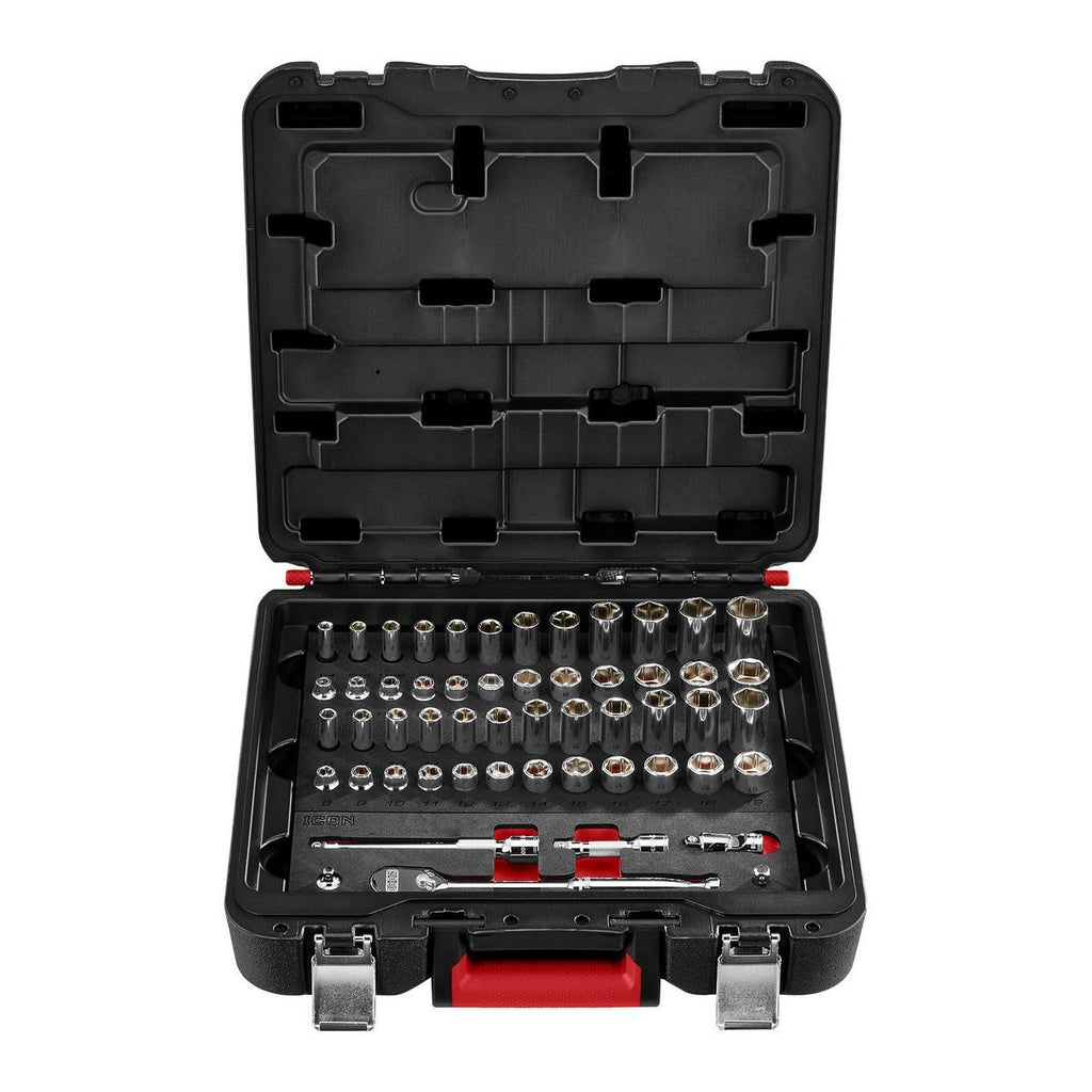 3/8 in. Drive SAE and Metric Socket Set, 54-Piece B99057