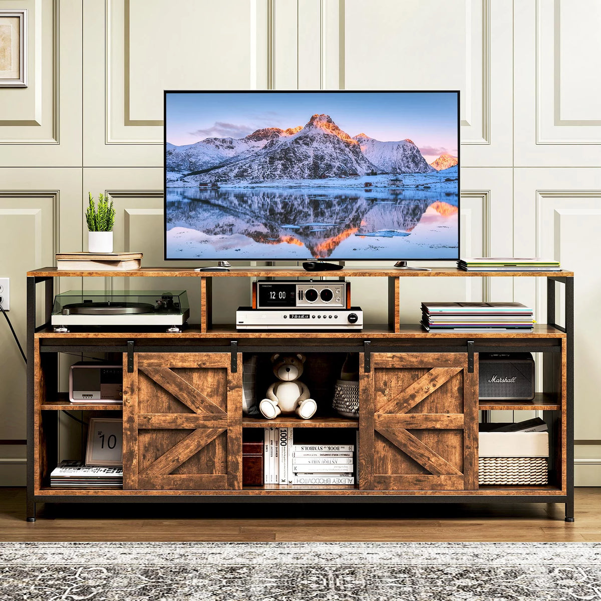RGB Entertainment Center with Sliding Barn Door I941110