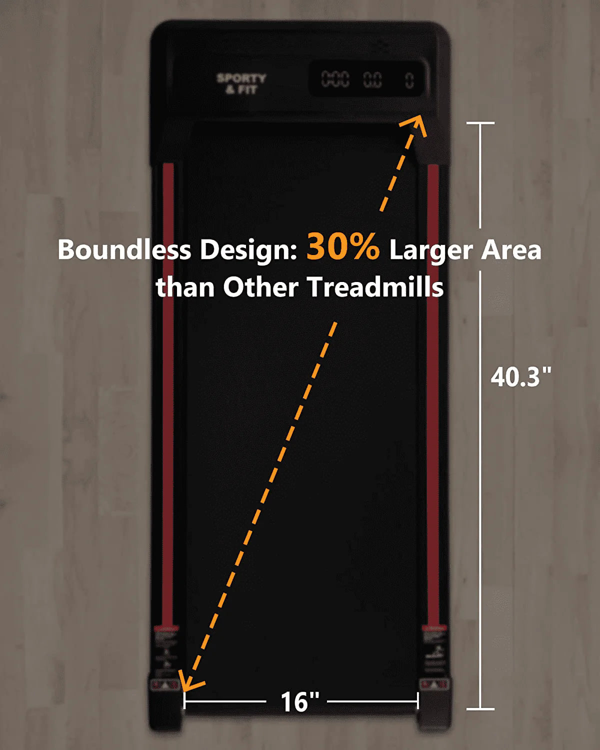 Black Portable Treadmill with Bluetooth Speaker I9075