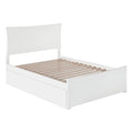 Modern Solid Wood Full Storage Platform Bed in White I50420