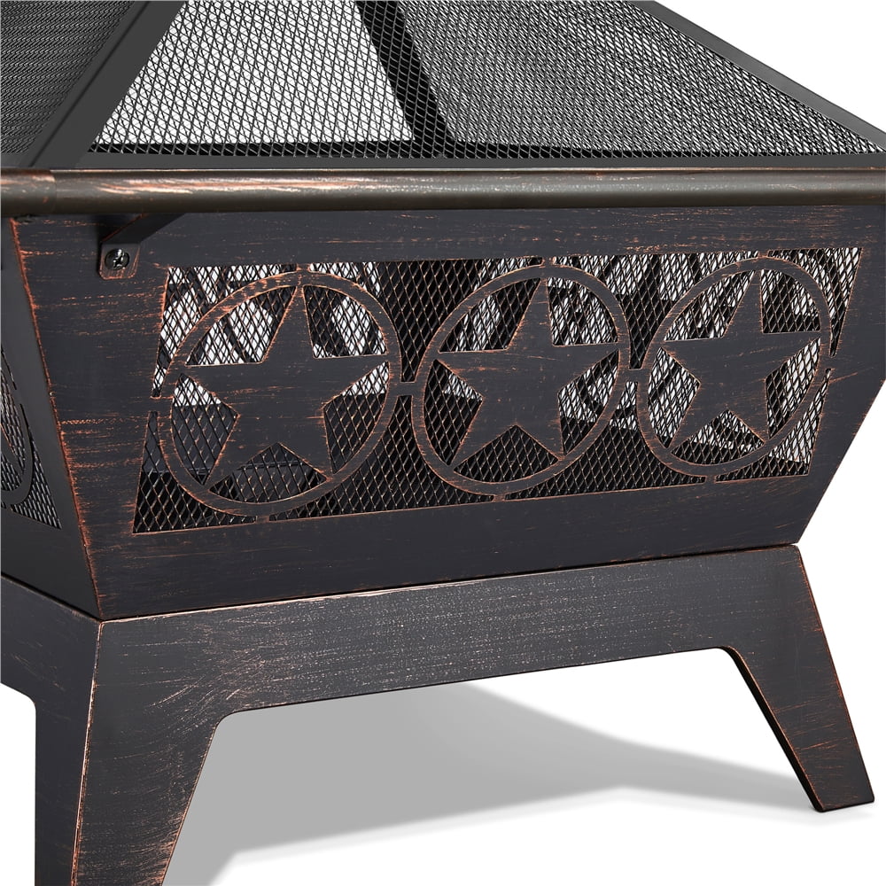 32 Iron Fire Pit with Mesh Cover H319